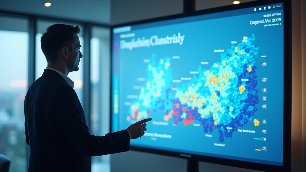 Financial analyst presenting density-based clustering analysis